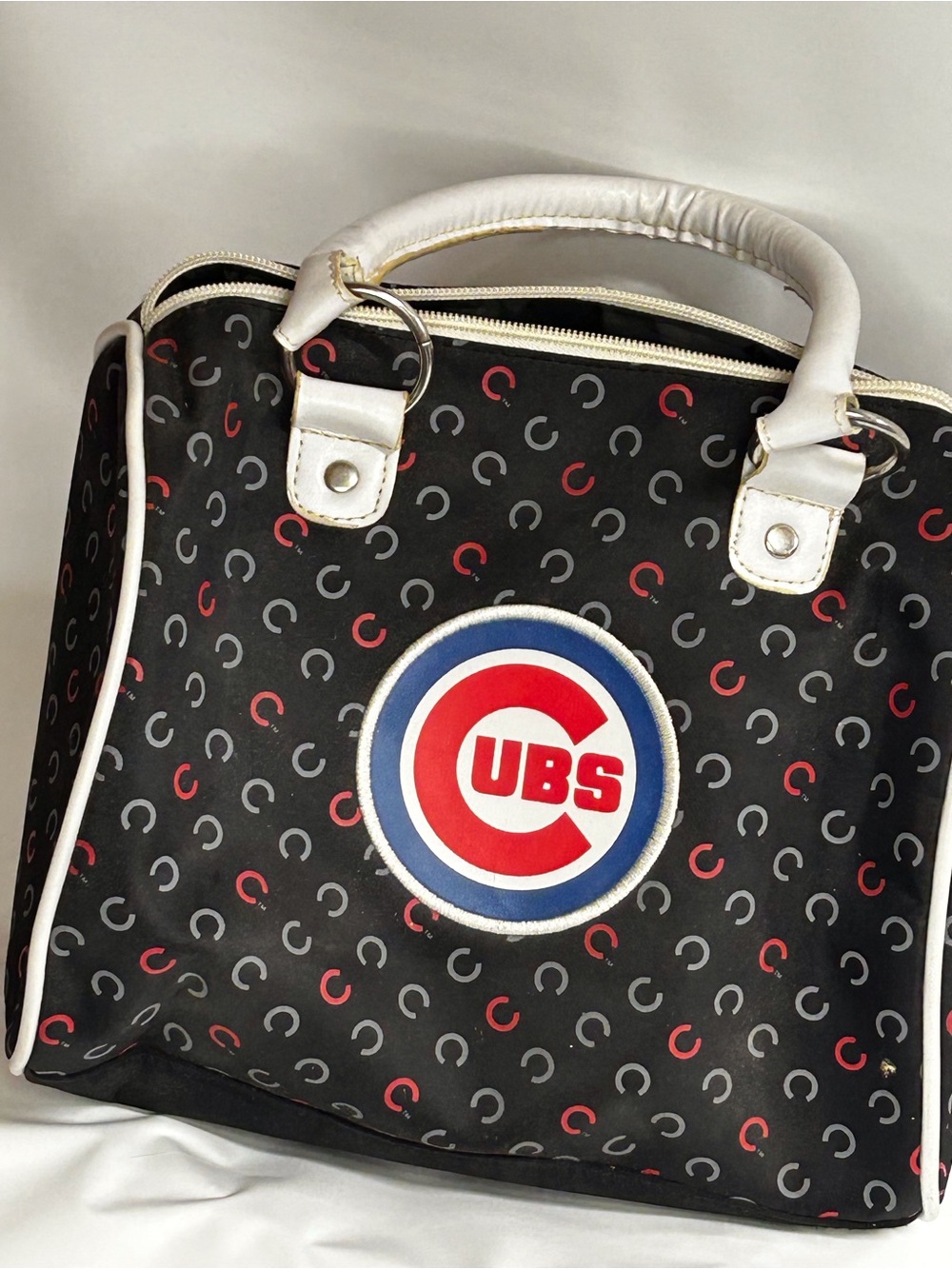 Chicago Cubs Black Toiletry Bag with White Trim and Logo